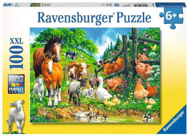 Dierenbijeenkomst Puzzel (100 XXL stukjes) | Ravensburger -, Kinderen en Baby's, Speelgoed | Kinderpuzzels, Nieuw, Verzenden
