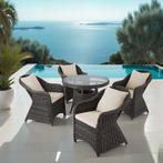 Wicker zitgroep Zürich 4+1 met aluminium frame - grijs, Tuin en Terras, Tuinsets en Loungesets, Verzenden, Nieuw