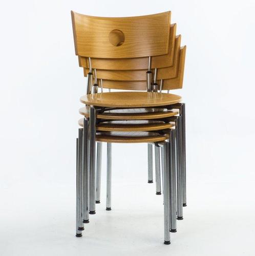 Kusch & Co. - Stapelbare stoel (4) - Beuken, Hout, Staal,, Antiek en Kunst, Antiek | Meubels | Stoelen en Banken
