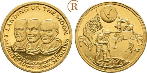 Feingoud medaille 3,12 Gramm 1969 Raumfahrt:, Postzegels en Munten, Munten en Bankbiljetten | Toebehoren, Verzenden