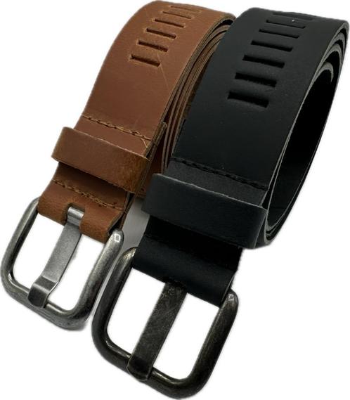 ARIESZZZ Riem Unisex Leder - Cognac Zwart - 2 pack, Kleding | Dames, Riemen en Ceinturen
