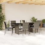 vidaXL 7-delige Tuinset met kussens poly rattan grijs, Tuin en Terras, Tuinsets en Loungesets, 6 zitplaatsen, Nieuw, Tuinset, Verzenden