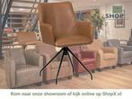 Leren draaibare eetkamerstoel Wave - Granada Sahara, 60 tot 90 cm, Nieuw, Leer, Ophalen of Verzenden