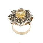 Statement ring - 18 karaat Roségoud Citrien - Diamant, Sieraden, Tassen en Uiterlijk, Antieke sieraden
