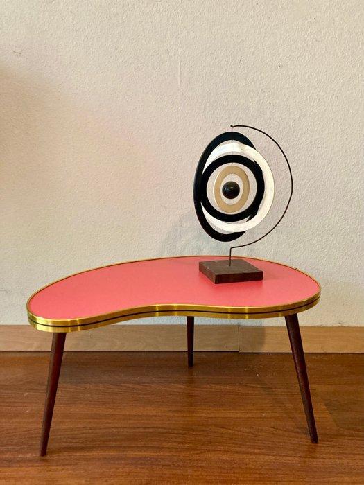 Bijzettafel - Hout, Messing - Retro bijzettafel in de stijl, Antiek en Kunst, Kunst | Designobjecten