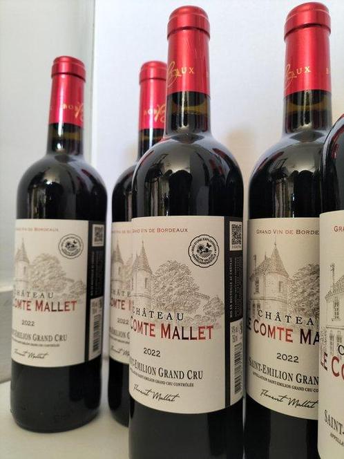 2022 Château Le Comte Mallet - Saint-Émilion Grand Cru - 12, Verzamelen, Wijnen