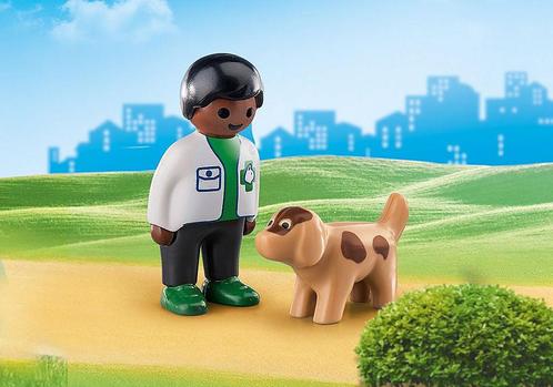 Playmobil 1.2.3 70407 Dierenarts met hond, Kinderen en Baby's, Speelgoed | Playmobil, Nieuw, Ophalen of Verzenden