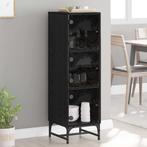 vidaXL Highboard Zwart eiken 35 x 37 x 117 cm Bewerkt hout, Huis en Inrichting, Kasten | Buffetkasten, Minder dan 50 cm, Verzenden