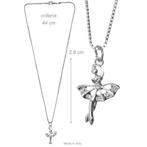 Alista Ketting Ballerina Zilverkleurig met Strass Steentjes, Verzenden, Nieuw