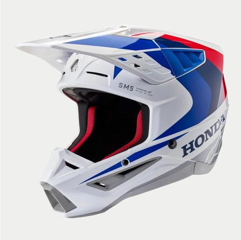 Alpinestars Honda S-M5 Helmet Ece 22.06 White Blue Red, Motoren, Kleding | Motorhelmen, Offroadhelm, Heren, XXL, Nieuw met kaartje