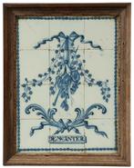 Een antieke Delfts blauw wit aardewerken tegeltableau,, Ophalen