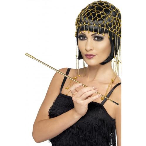 Uitschuifbare sigaretten pijp goud - Verkleedaccessoires o.., Hobby en Vrije tijd, Feestartikelen, Verzenden