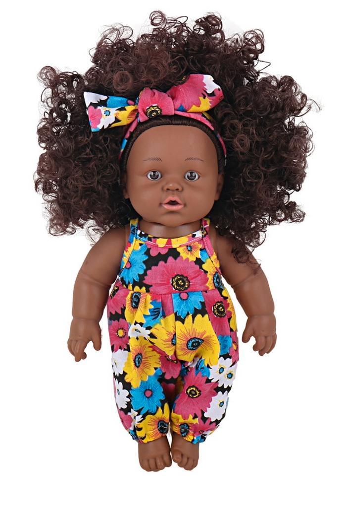 Eco Toys 30cm Pop met Krullen en Bloemen Jumpsuit, Kinderen en Baby's, Speelgoed | Babyspeelgoed, Nieuw, Verzenden