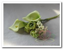 Corsage Calla - mini roos pick  Groen /s Corsage Calla, Hobby en Vrije tijd, Knutselen, Nieuw, Ophalen of Verzenden