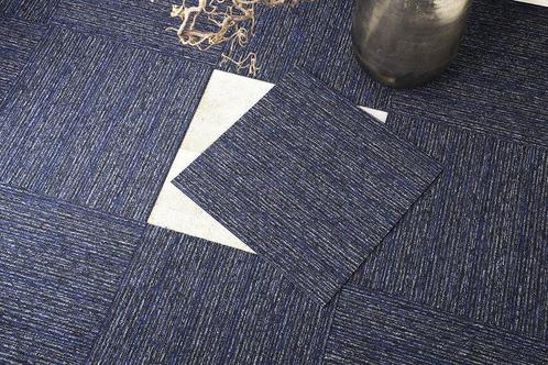 SALE!! - Tapijttegel Madrid Lines Bouclé Zwartblauw, Huis en Inrichting, Stoffering | Vloerbedekking, Nieuw, Ophalen of Verzenden
