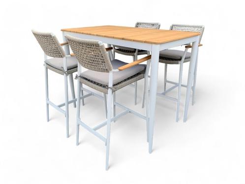 Bartafel Sandro met 4 hoge barstoelen, Tuin en Terras, Tuinsets en Loungesets, Ophalen of Verzenden