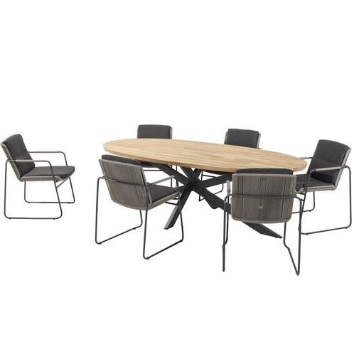 Parma Prado ellips dining tuinset teak 240x115xH75 cm 7, Tuin en Terras, Tuinsets en Loungesets, Nieuw, Ophalen of Verzenden