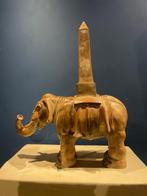 sculptuur, Elefante con l’obelisco - 80 cm - Terracotta, Antiek en Kunst, Antiek | Keramiek en Aardewerk