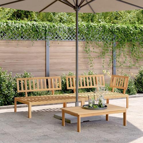 vidaXL 3-delige Loungeset pallet massief acaciahout, Tuin en Terras, Tuinsets en Loungesets, Loungeset, Nieuw, Hardhout, Verzenden