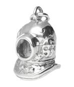 Zilveren Duikhelm open vizier ketting hanger, Sieraden, Tassen en Uiterlijk, Verzenden, Nieuw