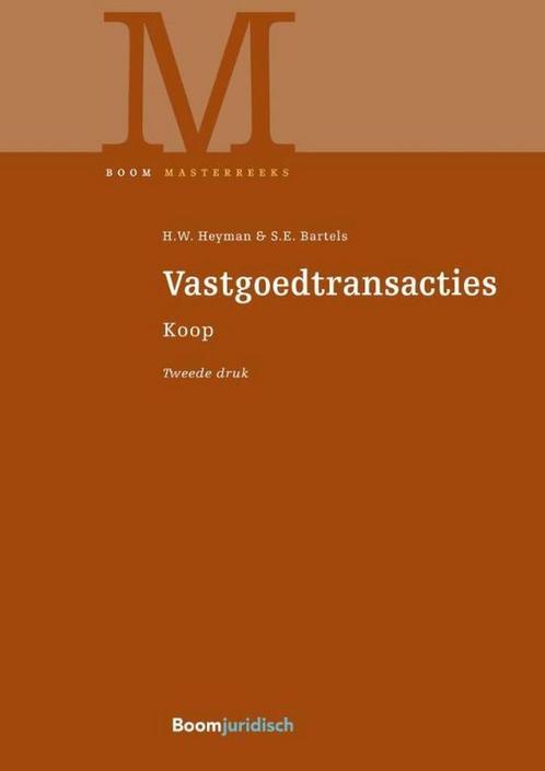 9789462908581 Boom Masterreeks  -   Vastgoedtransacties, Boeken, Studieboeken en Cursussen, Nieuw, Verzenden