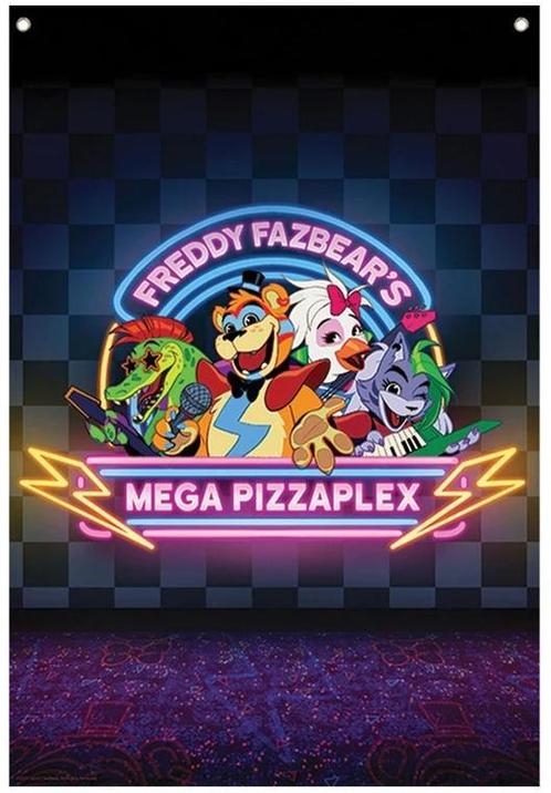 FaNaTtiK Five Nights at Freddys Wall Banner-Mega Pizzaplex, Verzamelen, Posters, Nieuw, Ophalen of Verzenden