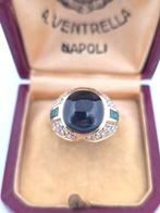 Ring - 18 karaat Geel goud - 6.30ct. tw. Saffier - Diamant, Nieuw