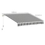 TRUUSK Outsunny Balkonmarkise, 3,95 x 2,45 x 3,50 m, UV-best, Verzenden, Nieuw