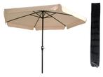 Parasol Gemini Ecru/Beige Ø300cm | in Hoogte Verstelbaar |, Tuin en Terras, Ophalen of Verzenden, Nieuw