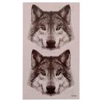 Plaktatoeage - Neptattoo - Wolven Kop - Zwart/Grijs/Groen -, Ophalen of Verzenden, Nieuw