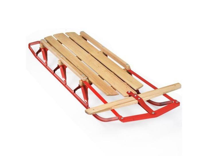 Coast Houten en Stalen Slee - Met Schaatsen en Stuurstang -, Huis en Inrichting, Woonaccessoires | Overige, Nieuw, Verzenden