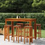 vidaXL 7-delige Tuinbarset massief acaciahout, Tuin en Terras, Verzenden, Nieuw, Hardhout, 6 zitplaatsen