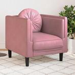 vidaXL Fauteuil met kussen fluweel roze, Verzenden, Nieuw, Eenpersoons, Stof