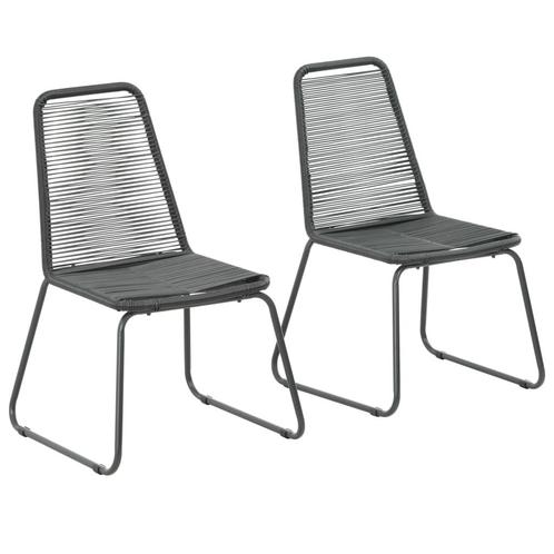 vidaXL Tuinstoelen 2 st poly rattan zwart, Tuin en Terras, Tuinstoelen, Nieuw, Rotan, Verzenden