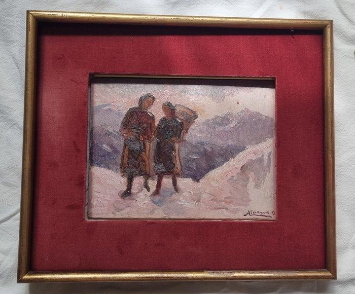 Mario Albano (1896-1968) - Le montanare, Antiek en Kunst, Kunst | Schilderijen | Klassiek