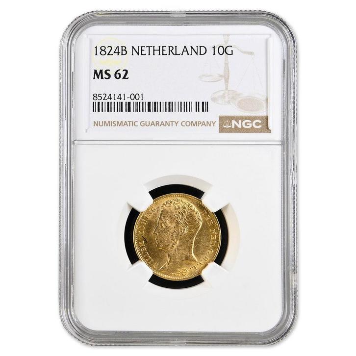 Gouden 10 Gulden Willem I 1824 B, Postzegels en Munten, Munten | Nederland, Verzenden