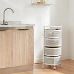 [en.casa] Keukentrolley Steigen met 4 manden rond staal 74,5, Huis en Inrichting, Keuken | Keukenbenodigdheden, Verzenden, Nieuw