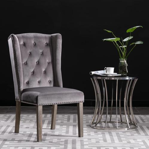 vidaXL Eetkamerstoel fluweel grijs, Huis en Inrichting, Stoelen, Grijs, Nieuw, Verzenden