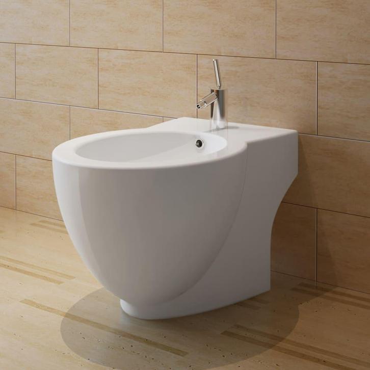 vidaXL Staand bidet rond keramiek wit, Doe-het-zelf en Verbouw, Sanitair, Nieuw, Verzenden