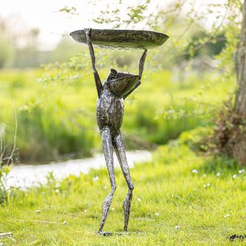 metalen waterbak met kikker - Mooievogels.nl beschikbaar voor biedingen