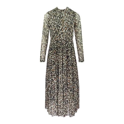 Marc Aurel • midi jurk in luipaard • 36, Kleding | Dames, Jurken, Bruin, Nieuw, Maat 36 (S), Verzenden