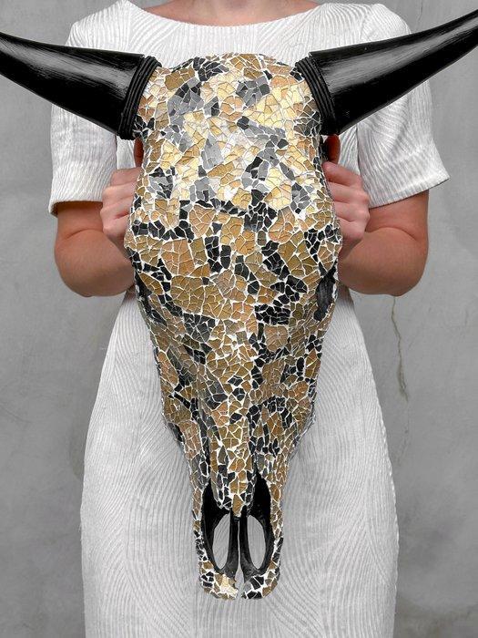 Geen reserveprijs - Prachtige grote stierenschedel met, Antiek en Kunst, Kunst | Designobjecten