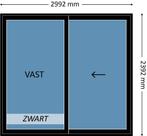 Voorraad 2-delige schuifpui, aluminium, zwart, met HR++ glas, Nieuw, Ophalen of Verzenden, Inclusief glas, Schuifpui