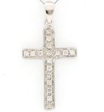 Ketting met hanger - 18 karaat Witgoud - 0.85ct. tw. Diamant, Sieraden, Tassen en Uiterlijk, Antieke sieraden