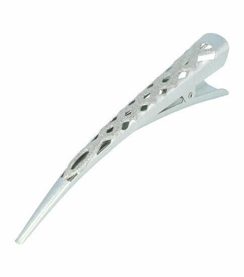 Haarspeld Duckklem Opengewerkt Glitter 13cm Zilver, Sieraden, Tassen en Uiterlijk, Uiterlijk | Haarverzorging