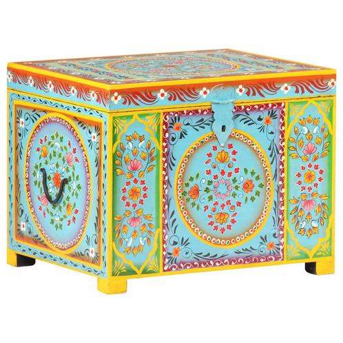 vidaXL Opbergbox handgeschilderd 50x40x40 cm massief, Huis en Inrichting, Woonaccessoires | Kisten, Nieuw, Verzenden