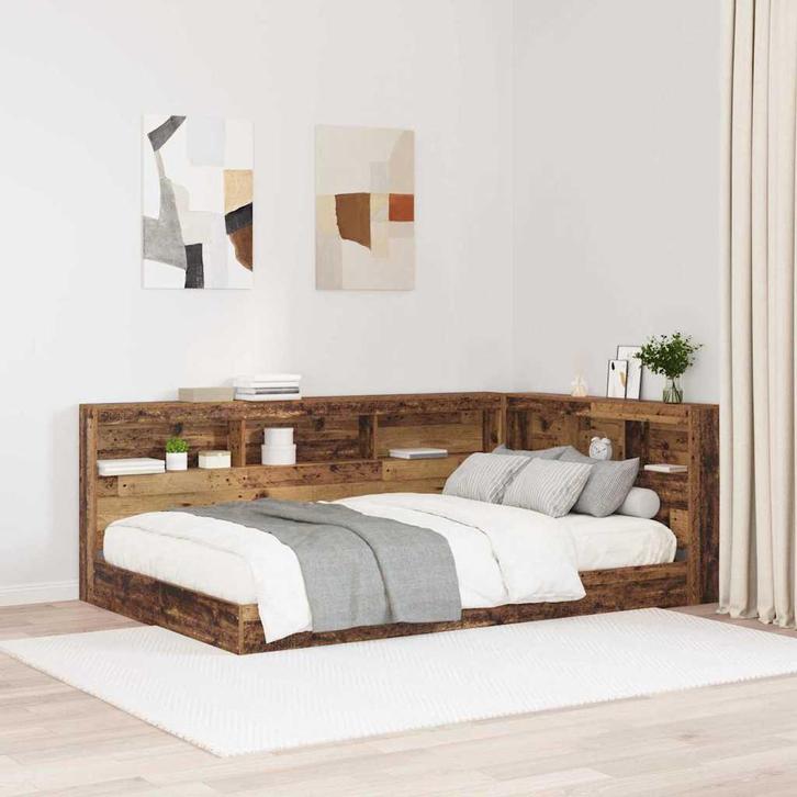 vidaXL Opberghoofdbord met plank Oud Hout 120 cm Bewerkt, Huis en Inrichting, Slaapkamer | Bedden, Bruin, Nieuw, Hout, Verzenden