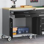 vidaXL Gereedschapskast met wielen en slot 75x45x85 cm staal, Verzenden, Nieuw