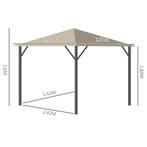 TRUUSK OUTSUNNY Tuinpaviljoen 3x3m Met Ventilatiegaten 4 Zij, Verzenden, Nieuw