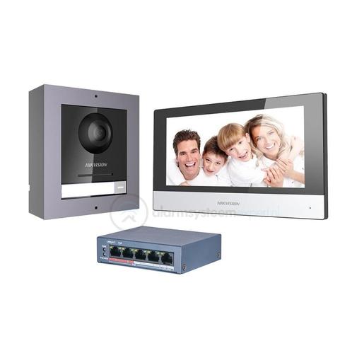 Hikvision Complete Intercom KIT met PoE Switch, Audio, Tv en Foto, Videobewaking, Ophalen of Verzenden